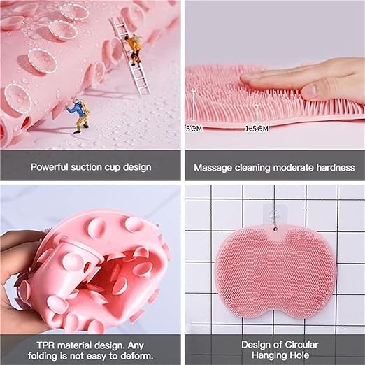 Silicone Shower Foot & Back Scrubber Mat – Suction Grip, Deep Cleaning & Gentle Massage