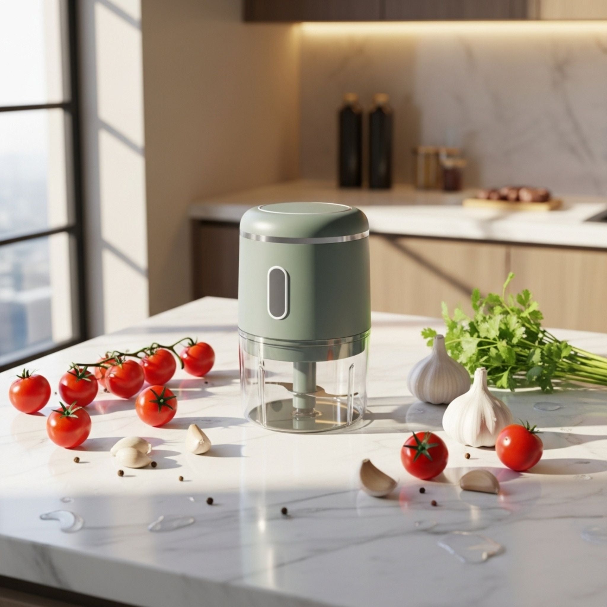 Portable Mini Electric Garlic & Vegetable Chopper – Wireless USB Rechargeable Kitchen Cutter