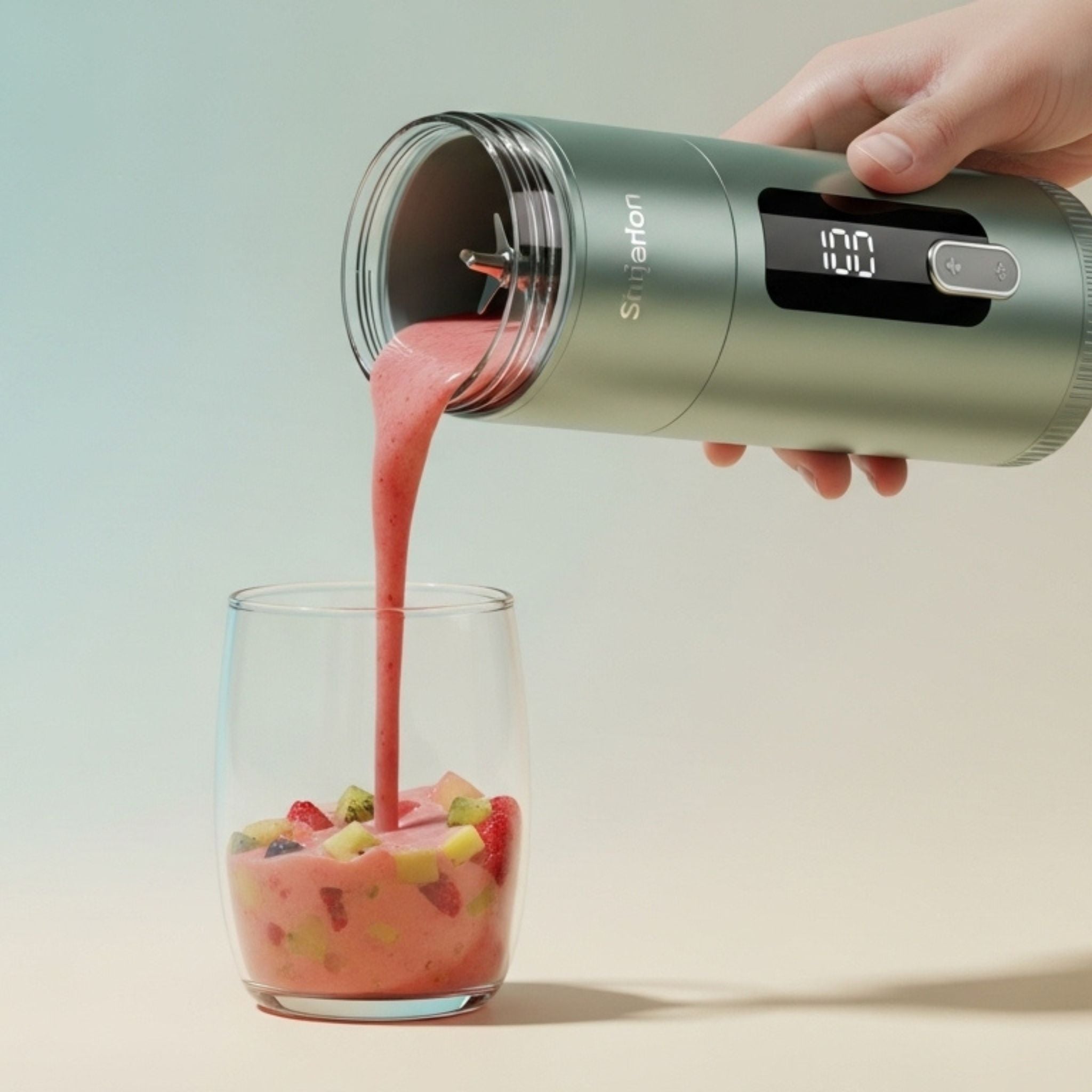 Portable USB Mini Juicer Blender – 380ml Rechargeable Smoothie Cup with 6 Blades for On-the-Go Juicing