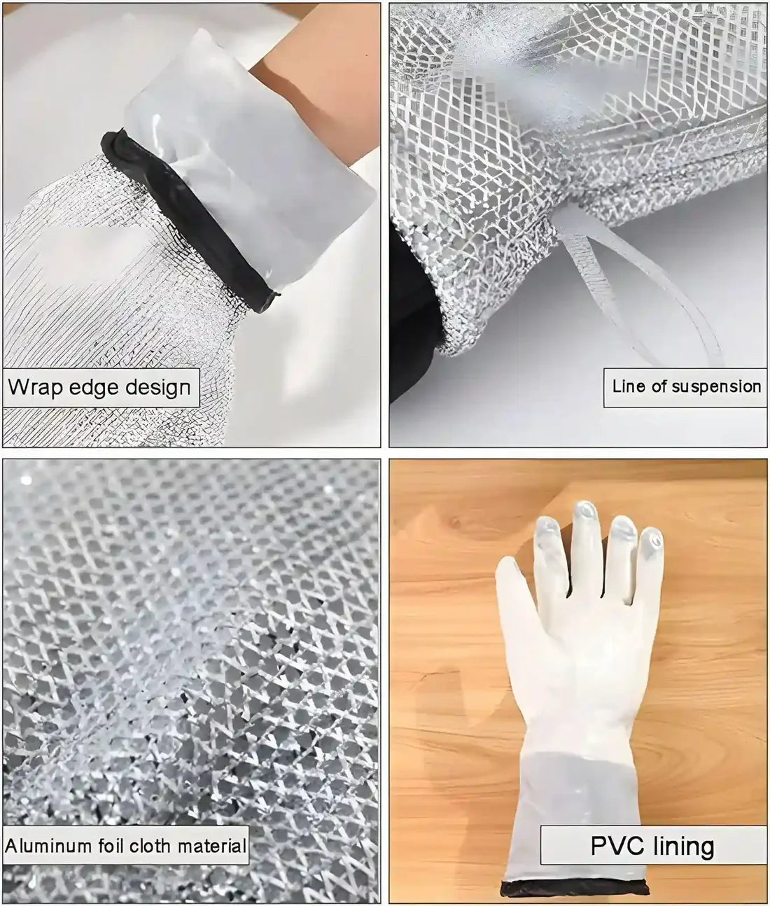 Multipurpose Anti-Heat Aluminum Dishwashing Gloves – Non-Scratch Wire Cleaning Gloves for Kitchen, Utensils & Home Cleaning
