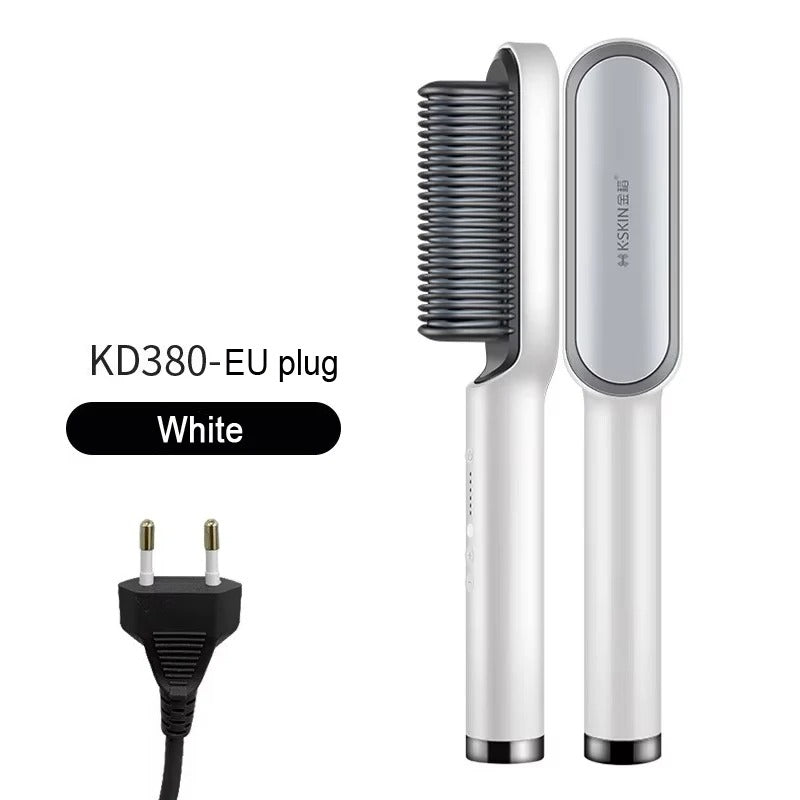 2-in-1 Hair Straightener & Curler Brush