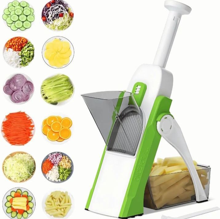 Adjustable Mandoline Slicer – Safe & Multifunctional Precision Vegetable Cutter for Slicing, Julienne & Dicing