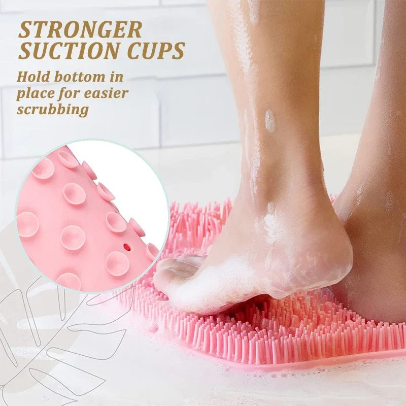 Silicone Shower Foot & Back Scrubber Mat – Suction Grip, Deep Cleaning & Gentle Massage