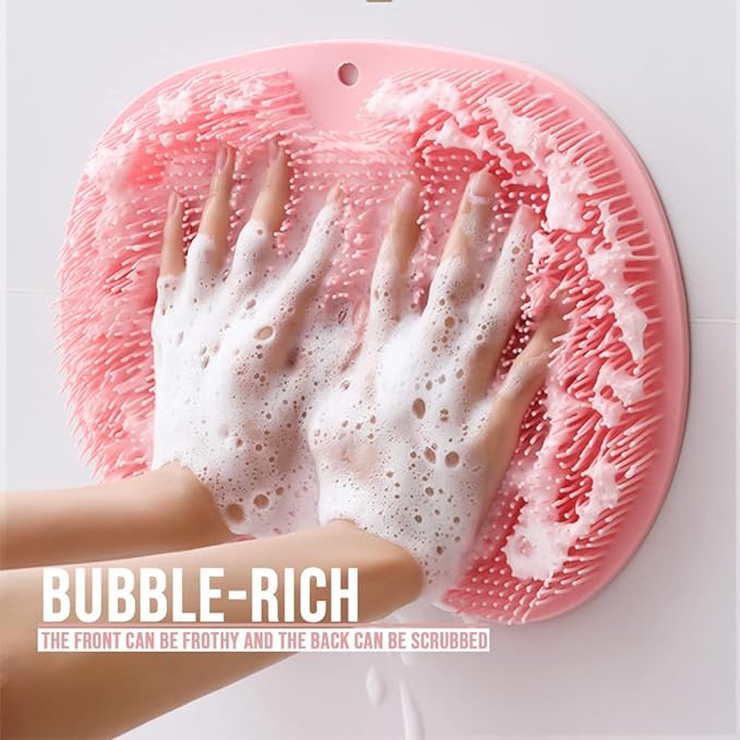 Silicone Shower Foot & Back Scrubber Mat – Suction Grip, Deep Cleaning & Gentle Massage
