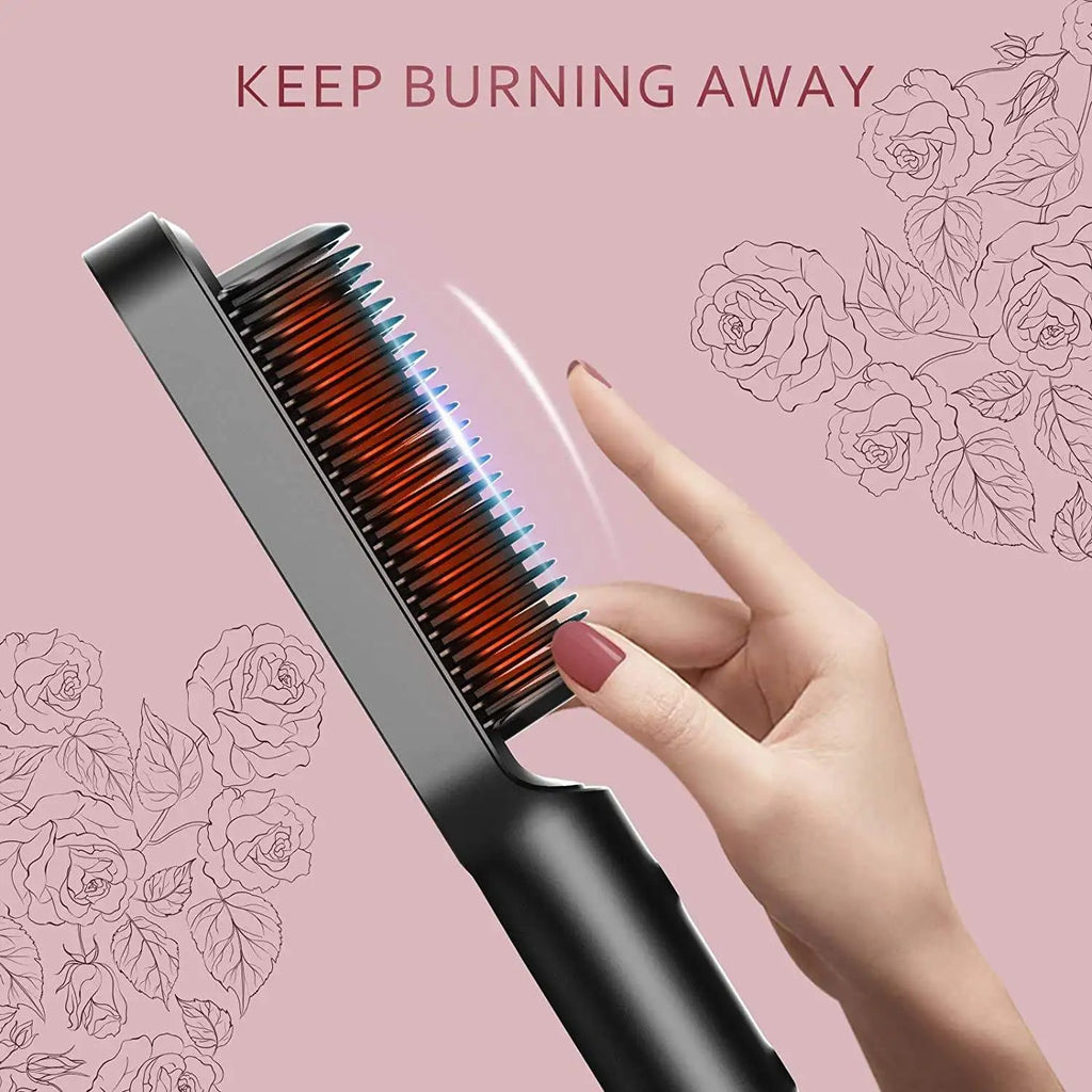 2-in-1 Hair Straightener & Curler Brush