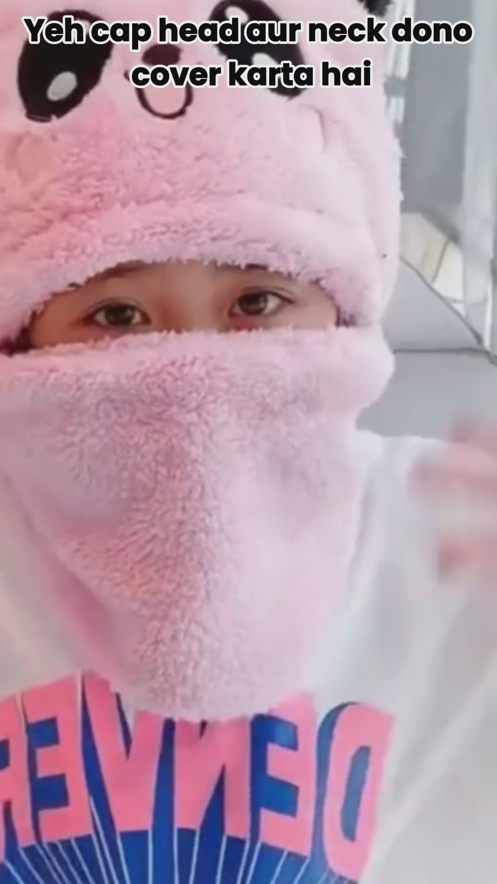 Kids Panda Winter Warm Cap & Neck Warmer.